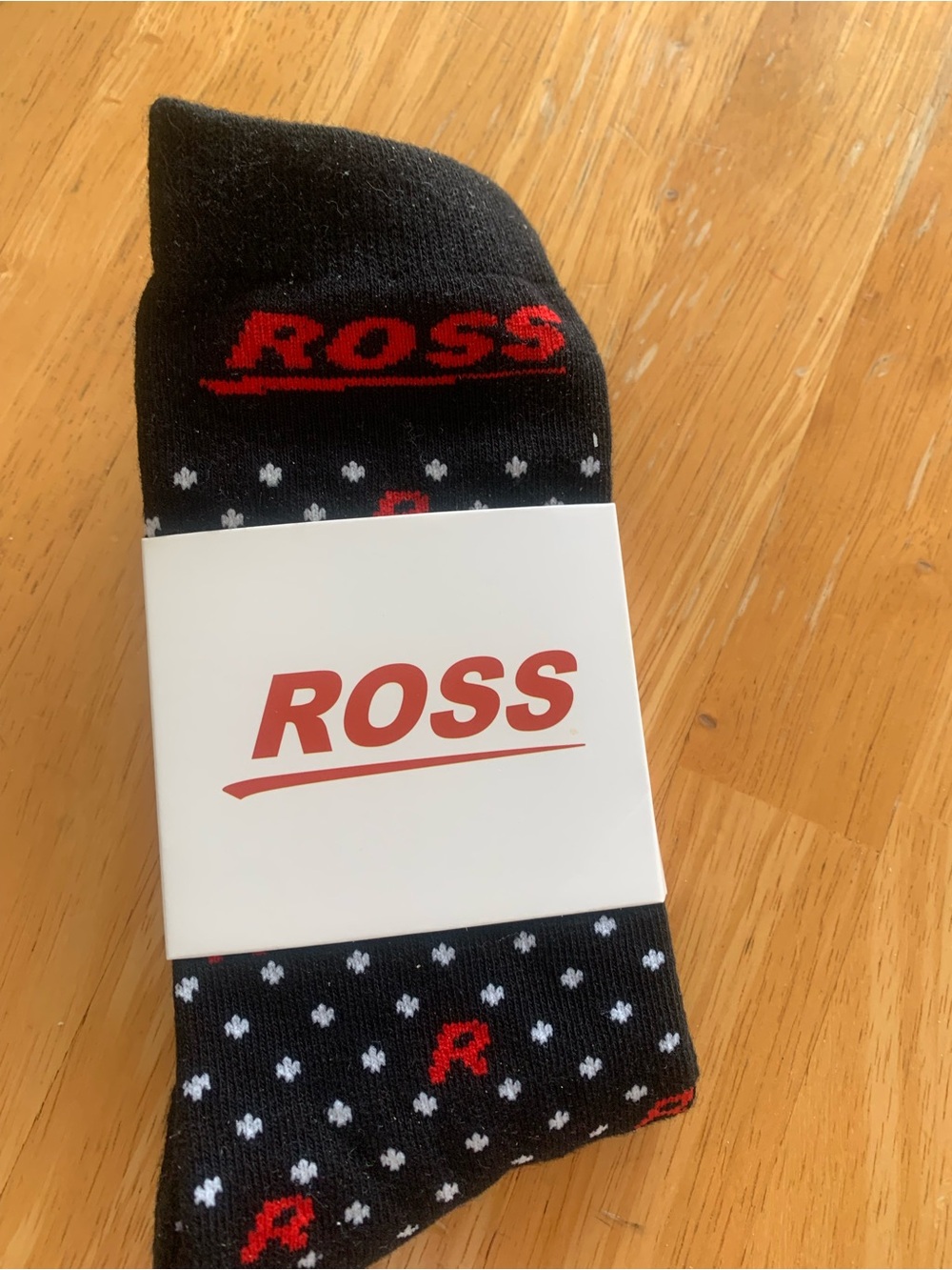 Men’s Black & Red Patterned Crew Socks